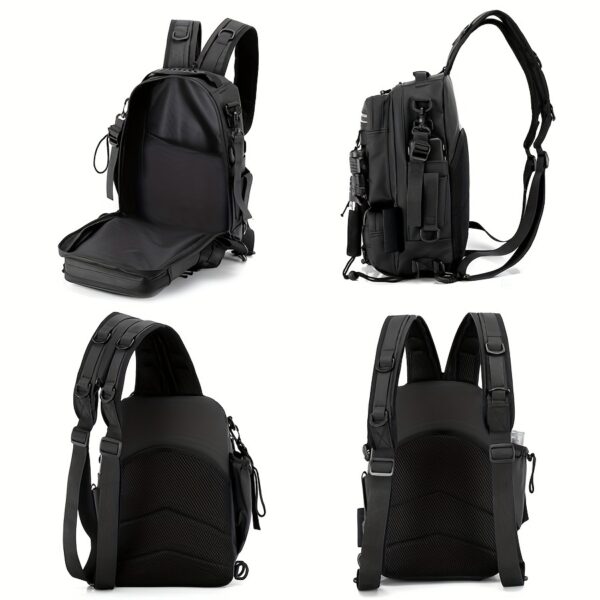 [Premium Fishing Backpack] Lightweight, Premium Moire 1pc Fishing Backpack with Rod Holder | Spacious Storage for Fishing Gear - Ideal for Camping and Hiking Enthusiasts - Image 4