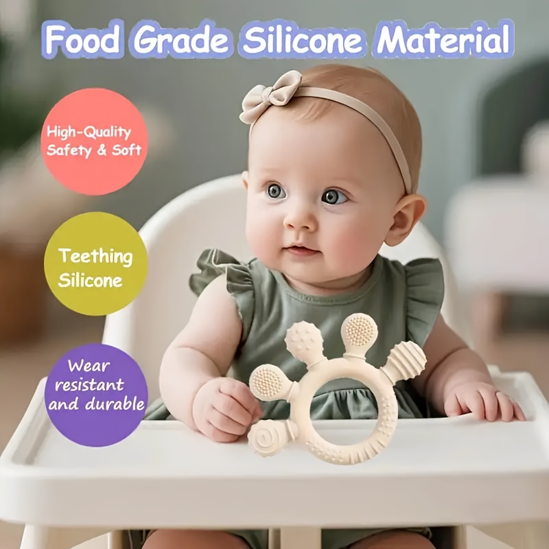 Baby Teething Toys, Baby Teethers, Food Grade Silicone Teethers, Baby Care Rings, Toys, Gifts For Kids, Newborn Accessories - Image 4