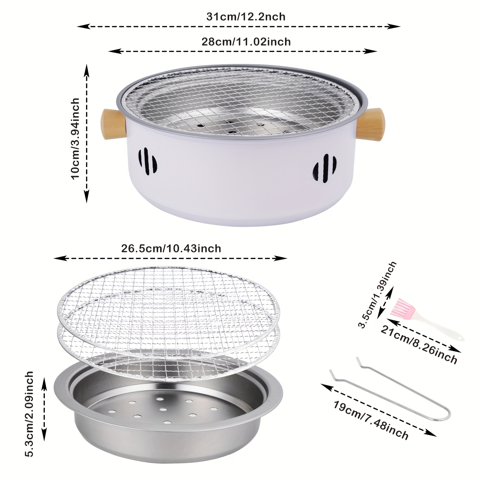1pc Portable Smokeless Charcoal Grill - Indoor & Outdoor BBQ Cooking Stove with Grill Net & Handle, Compact Design for Camping, Picnics & Hiking - Ideal Gift for Adventurers, Perfect for Grilling Meats & Vegetables, Outdoor Cooking | Portable Design | Cast Iron Grill - Image 3