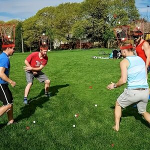 Headband Basketball Party Game Suitable for Parent Youngsters Matches Carnival Game Adjustable Nets Headband 20 Random Colored Balls Two Person Game, Father Son Active Atmosphere Competitive Game Supplies Perfect Active Atmosphere Props Indoor and Outdoor