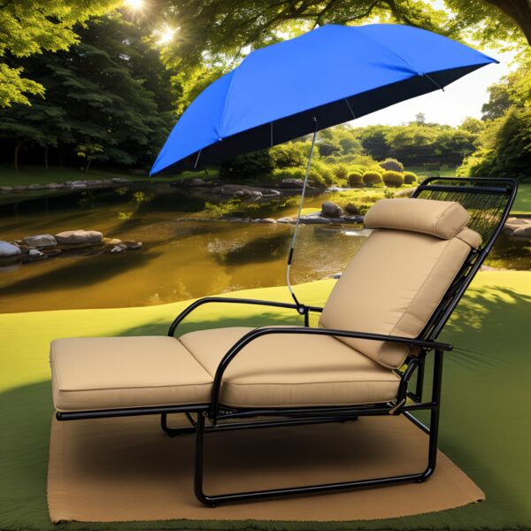 [Portable Sunshade Umbrella] Outdoor portable sunshade umbrella with clip fixation, adjustable angle, suitable for various chairs, UV protection parasol, beach umbrella, golf umbrella, 8-rib design, fiberglass reinforced frame, steel center pole. Ideal for beaches, fishing, camping, picnics, and gardens - Image 8