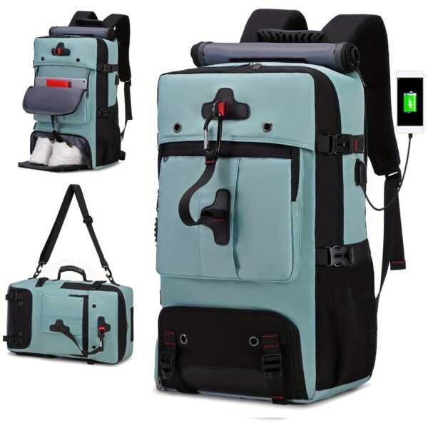 [Large Hiking Backpack] 50L Large Capacity Hiking Backpack | Outdoor Camping Backpack, Convertible Shoulder Bag For Ladies And Gentlemen With Shoe Compartment - Image 11