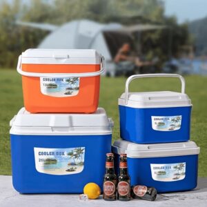 1 set of portable insulated refrigeration box, suitable for outdoor fishing and fresh food, reusable, stackable design, outdoor refrigerated storage, durable refrigeration box - outdoor camping, barbecue, car fishing, ice cubes, thick insulated ice bucket