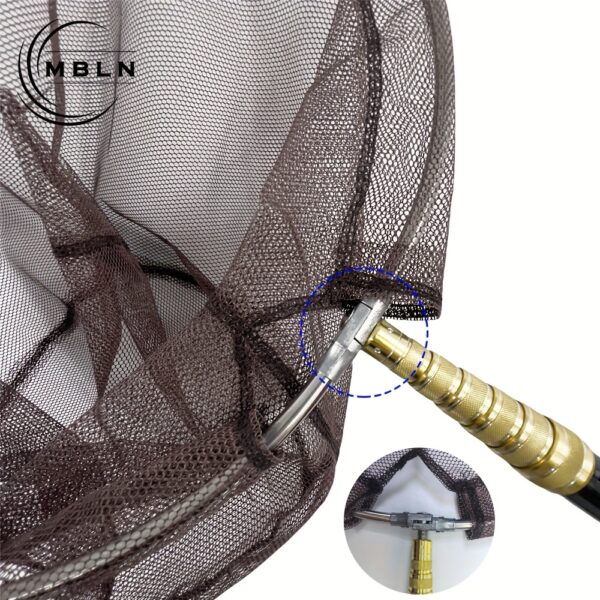 [Retractable Fishing Net] MBLN 3m Extra-Long Retractable Carbon Fiber Fishing Net | Durable Mesh & Comfortable Handle - Black & Yellow Design for Easy Fish Catching - Image 8