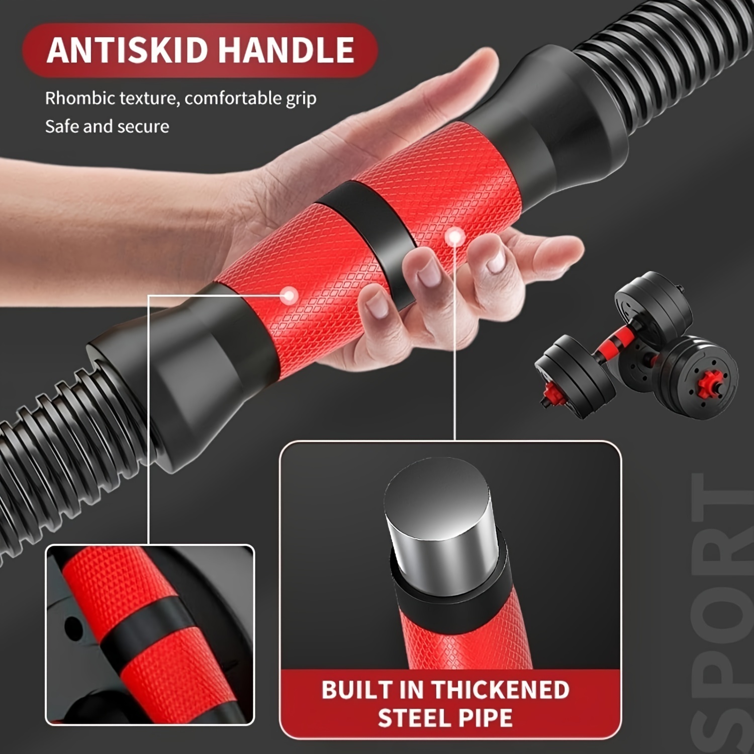 Quick Adjustable 44LBS Dumbbell Set, Free Weights Dumbbells, 3 In1 Weight Set, Space-Saving Home Gym Equipment, Ideal For Full Body Workouts, Strength Training, And Fitness For Men & Women - Image 7