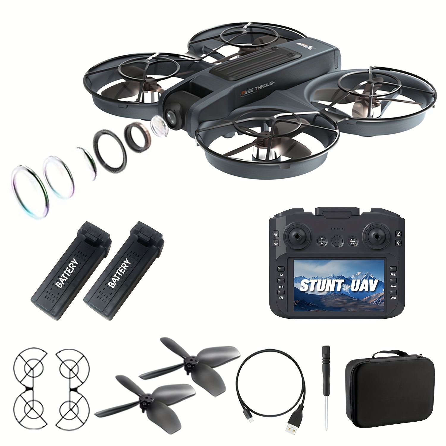 FPV Drone with 4.5" LCD Screen, Brushless Motor Quadcopter, 40-Min Flight Time, Foldable RC Drone with Dual Cameras, Optical Flow Positioning & Anti-Vibration, App Control Drone with GPS-like Stability for Adults/Beginners, Ideal for aerial photography, Vlogging, mapping - Lightweight & Portable Drone with USB Charging, Drone with Camera for Adults, Outdoor Flying, Sleek Design, Compact Foldable, Advanced Navigation Tech, Sturdy Structure, Durable Quadcopter, Travel Drone - Image 3