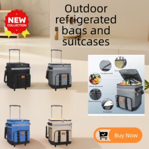 New Insulated Cooler Bag with Handle, Outdoor Picnic Food Storage Container, Camping Car Beverage Cooler Box, Large Capacity Thermal Lunch Box