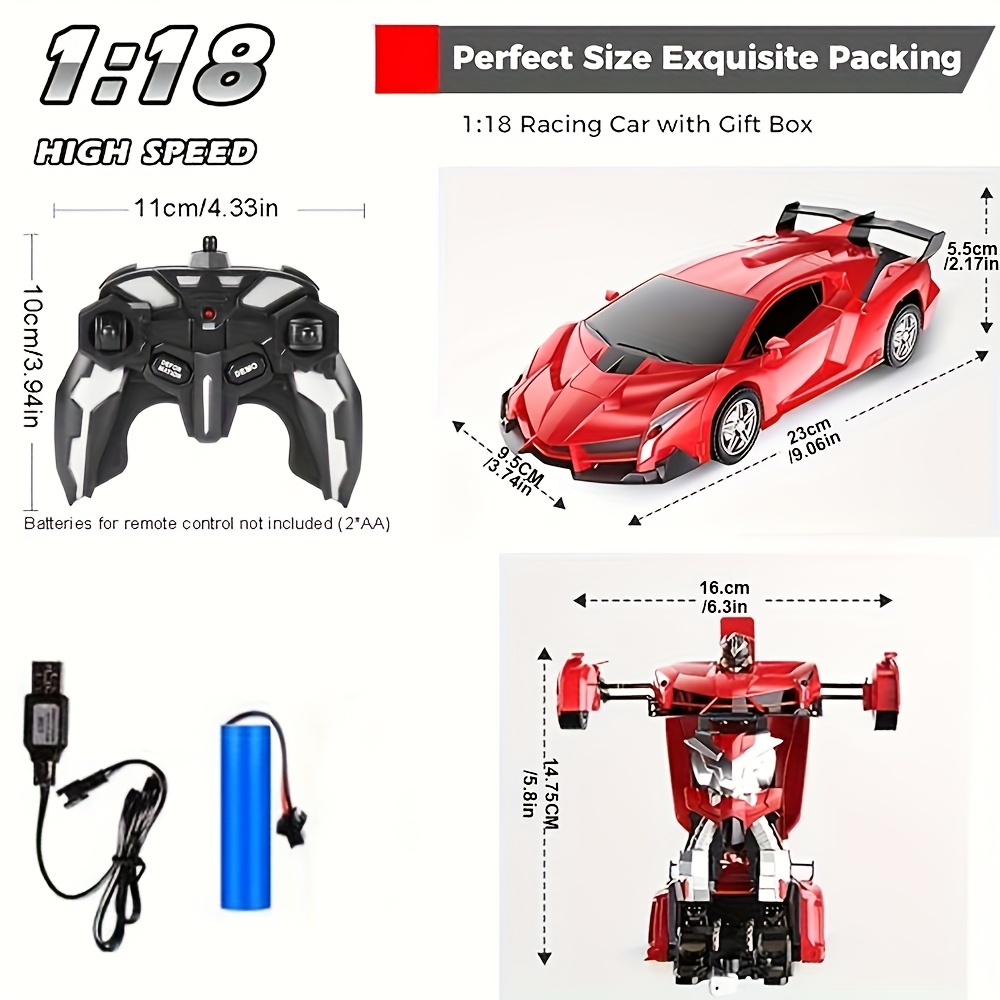 Remote Control Transforming Car-robot Toy, Electric Remote Control Robot Deformed Car, Car Model, Outdoor Sports Toy, USB Rechargeable Battery Christmas, Halloween, Birthday Gift - Image 10