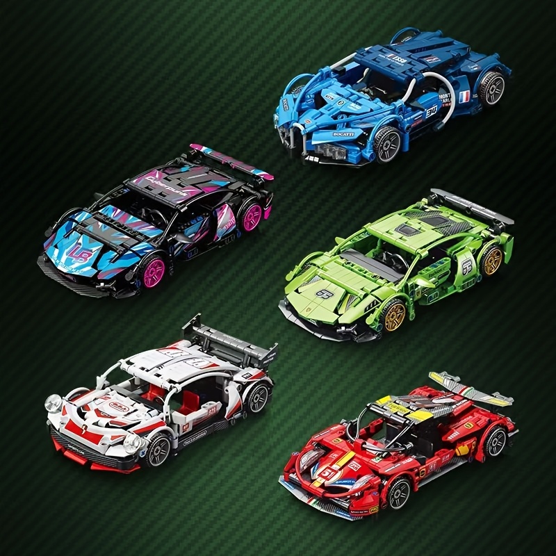 Powered, Colorful Building Block Model Set with Toy Sports Car Assembly, Adult Collectible Car Model, ABS Material, Suitable for Family/Friends, Birthday Holiday Gift - Image 2