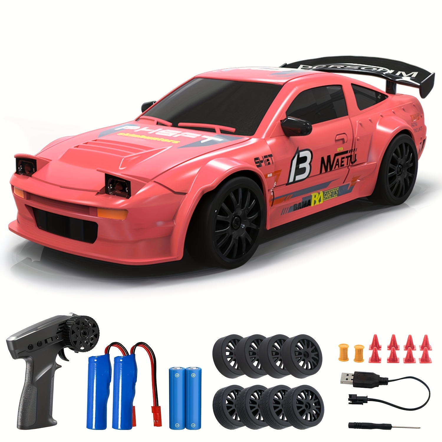 1:24 Scale 2.4GHz Remote Control Car Remote Control Four-wheel Drive Drift Car 15KM/H Drift Car With Front And Rear LED Lights Drift Tires For Boys And Girls Over Six Years Old Birthday, Holiday Gifts - Image 7