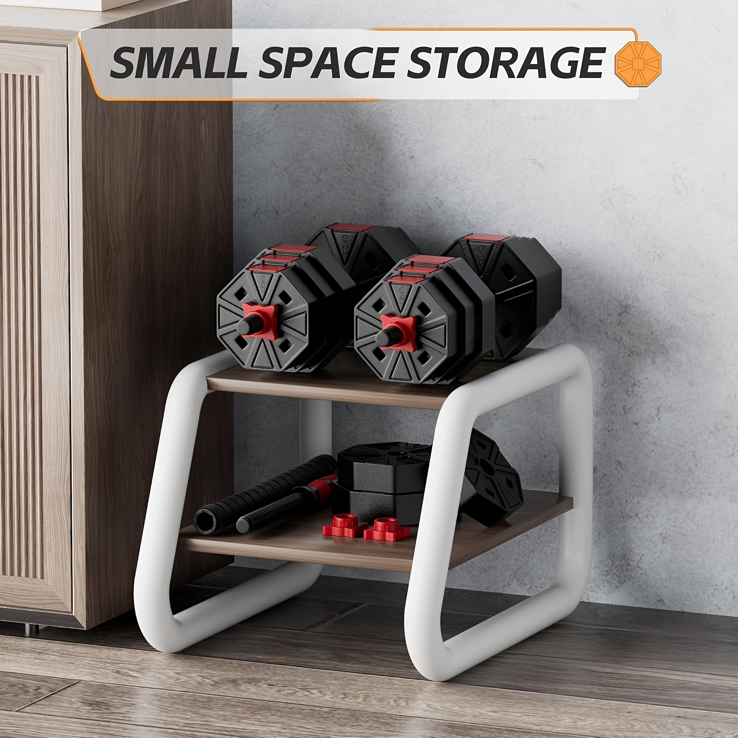 Adjustable Dumbbells Set, 20lbs/70lbs Weight Plate with Connector Used As Barbell, Fitness Strength Exercises for Home Gym, Red - Image 9