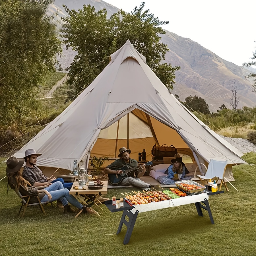 This Portable Charcoal Barbecue Grill Features a Convenient Retractable Design for Easy Transport. It Measures 17.51 Inches by 9 Inches When Stored And Expands to 28.34 Inches by 9 Inches When Set Up, Stretching to 40.74 Inches by 9.05 Inches. It Comes with Barbecue Tools And Makes a Great Gift for Men. - Image 2