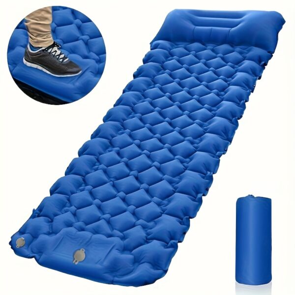 [Lightweight Camping Mat with Pump] Ultra-Light Inflatable Camping Mat with Built-In Pump & Headrest - Perfect for Travel, Hiking | Durable TPU Material, Includes Storage Bag - Image 4