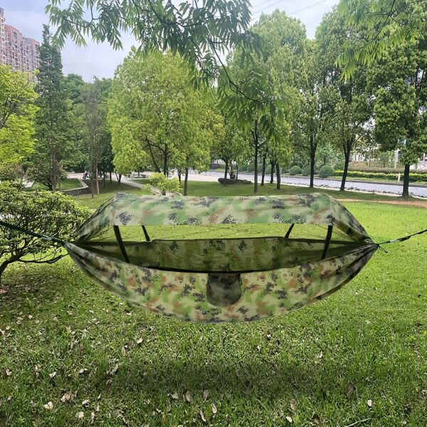[Nylon Hammock] Portable Double-Nylon Hammock Tent | with Mosquito Net & Sun Shade, Woven Outdoor Sleeping Gear, Hand Washable | for 1 or 2 Person Capacity, Backpacking, Travel, Garden, Park - Image 4