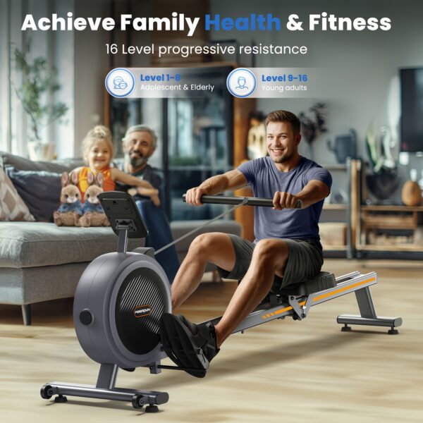 [Magnetic Rowing Machine] SRIFY Heavy-Duty Full-Body Magnetic Rowing Machine - Silent Glide Technology, Comfortable Padding, Foldable Frame - 350LBS Weight Capacity For Home Gym Workouts, Compact Design, Full-Body Training, No Battery - Image 7