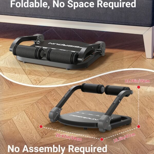 SRIFY Multi-Functional Ab Trainer Machine | Adjustable Resistance Levels for Core Workouts & Strength Training | Compact Design for Home Use | Durable Iron Frame with Comfort Grip Handles | Non-Electric, Ideal for Muscle Toning | Sleek Gray/Black with Red Accents, Gym Accessories, YOSUDA - Image 6