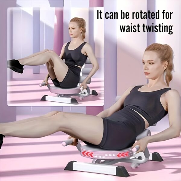 1pc Foldable Abdominal Exercise Equipment - Spring-Assisted Sit-Up Assistant with 360° Rotating Disk, Durable Iron, Transparent Pink - Ideal for Core Strengthening & Muscle Toning, Gym Accessories - Image 6