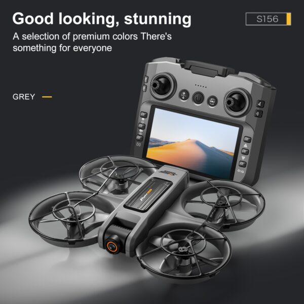 S156 Drone with 4.92" Remote Controller, Brushless Motor, Optical Flow Positioning, Wi-Fi FPV Quadcopter, One-Button Takeoff/Landing, Indoor/Outdoor, Beginner-Friendly Drone with Long Flight Time - Ideal Gift for Adults & Drone Enthusiasts, High Quality Drone, Outdoor Flying, Vibrant Style, Sleek Design, Durable Construction, Efficient Motors - Image 3
