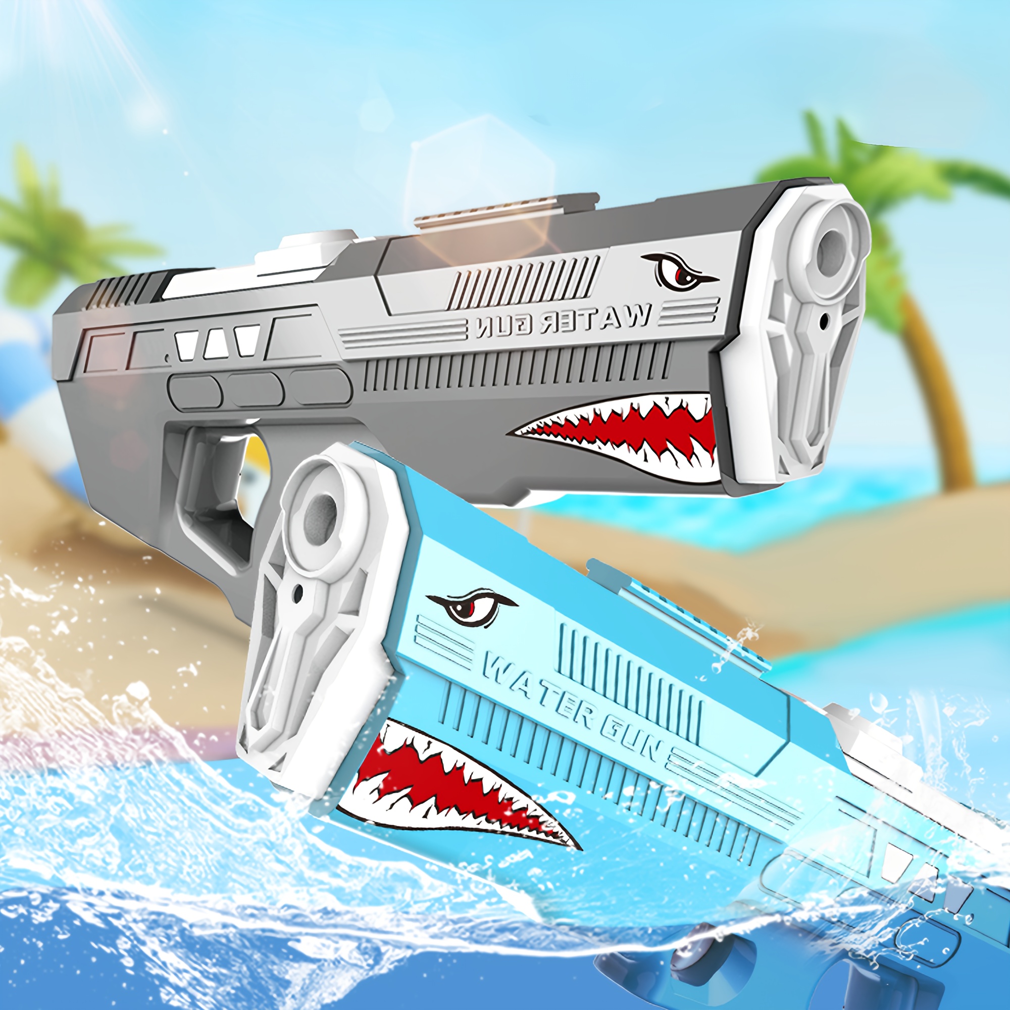 Large Capacity Shark Shaped Electric Water Gun, rechargeable-Aquatic Toys for Beach and Pool, Great for Adults and Youngsters in Summer and Outdoor, Ideal for easter And Birthday Gifts - Image 4