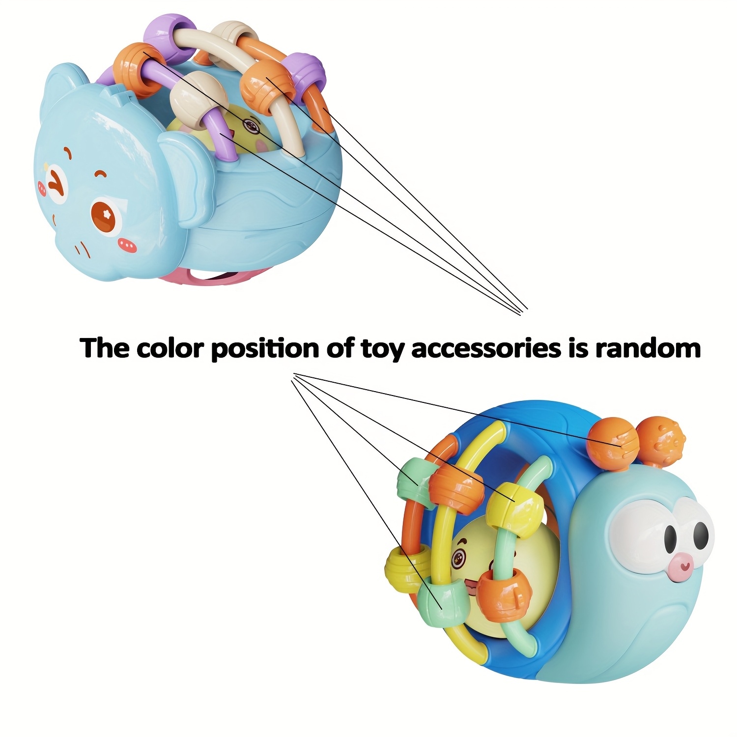 Baby Teething & Grasping Toys - Infant Safe Crinkle Squeaky Snail Ball With Rattle, Soft Toy For 0-12 Months, Easy To Hold - Image 9