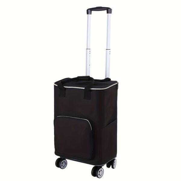 [Insulated Cooler Bag] 1pc Insulated Cooler Bag, Thermal Trolley Bag | Oxford Fabric, Car Outdoor Insulation, Ice Pack, Wheels, Foldable, Camping Refrigerator, Suitable for Outdoor Travel, Fishing, Beach, Outdoor Tool Storage, Thanksgiving, Christmas, Halloween, Mother's Day - Image 3