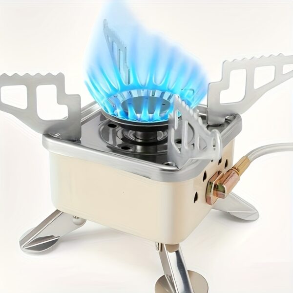 Windproof camping stove camping gas stove, portable foldable stove, used for outdoor backpack hiking and picnicking. Portable foldable camping stove - ideal choice for outdoor exploration, picnicking, and grilling, material, iron - Image 10