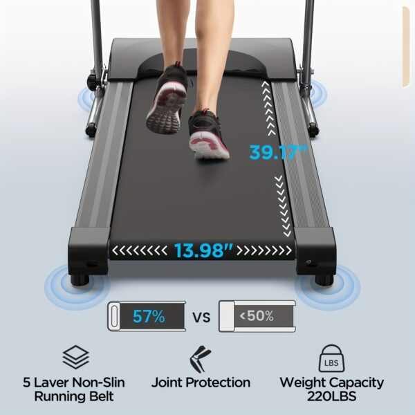 XMKEY 1pc Fitness Treadmills With Folding Handle, Home 2.5 HP Portable Electric Running Machine, Suitable For Body Exercise, Walking, Jogging - Image 6