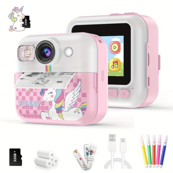 LUOBA Camera, 2.4" Instant Print Camera, Christmas Birthday Gifts for Boys, Girls And Seniors, Digital Camera, Toy Camera with Printing Paper