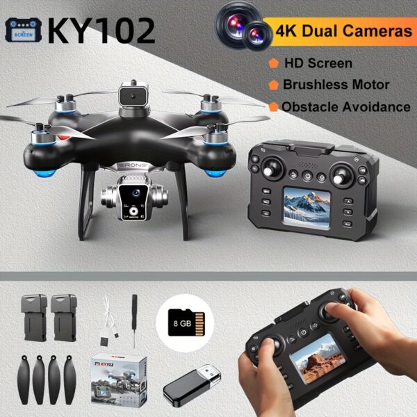 Dual HD Camera FPV Drone with Remote Screen & Brushless Motor - 360° Obstacle Avoidance, Auto Return Home, Follow Mode - Cinematic Aerial Shots for Beginners/Adults - Adventure-Ready RC Quadcopter - Image 3