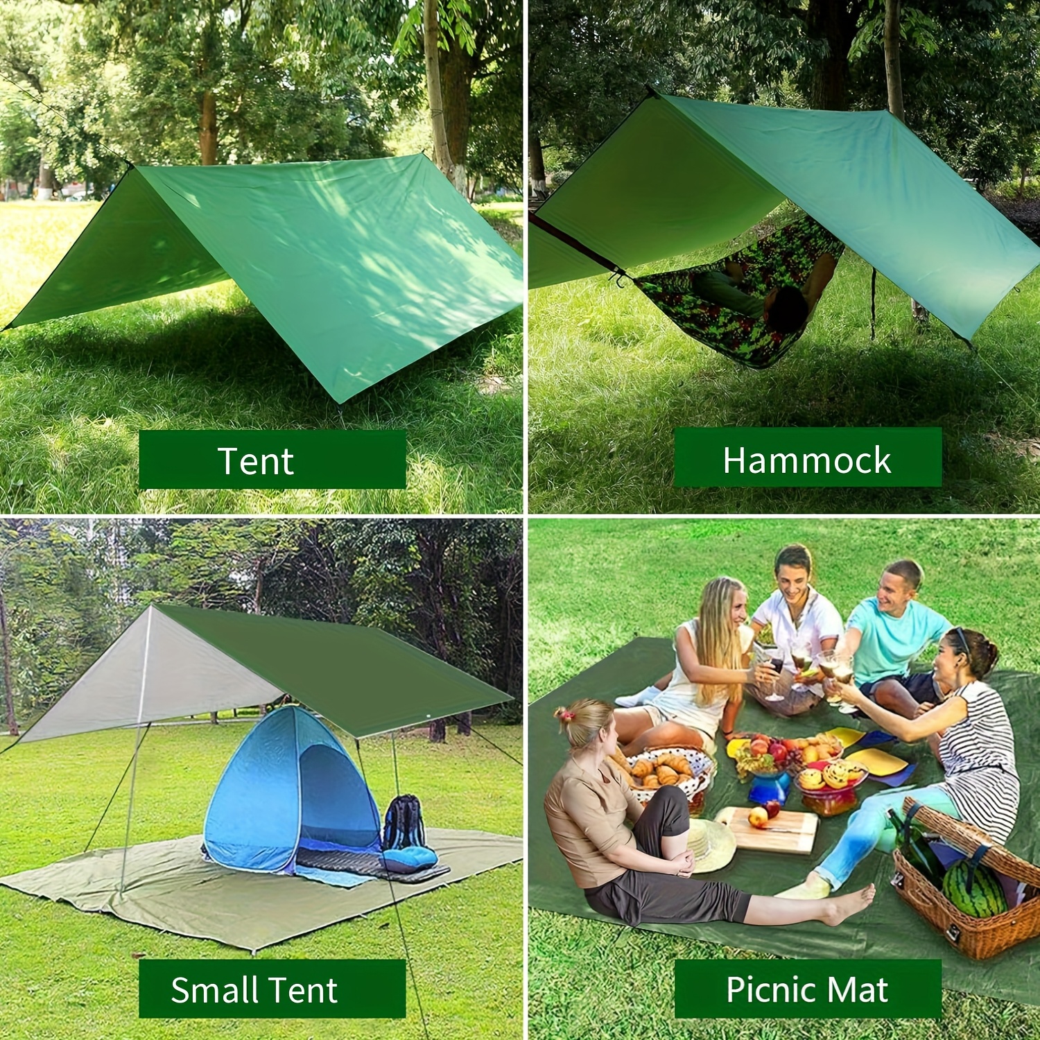 118.11inch x 118.11inch Portable Lightweight Camping Canopy for Sunshade - Essential Gear for Outdoor Camping, Best for Christmas, Perfect for Thanksgiving - Image 6