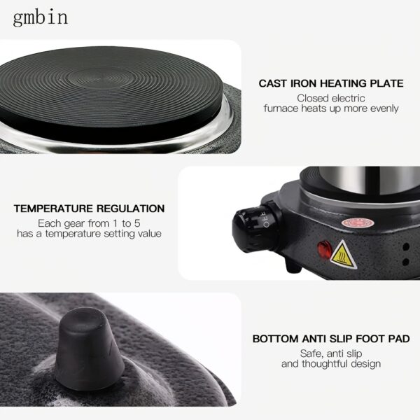 [Electric Heating Stove] 1pc Electric Heating Stove, Multi-Functional Temperature Control | US Plug, 110V, Iron, Overheat Protection, Quick Heater, Durable & Easy to Clean, Ideal for Home, Office, Dorm, Travel, Camping, Tea & Coffee Brewing, Countertop Burners - Image 6
