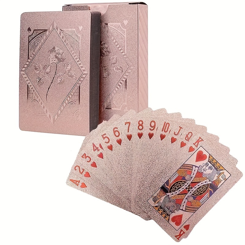 Golden Foil Waterproof Plastic Playing Cards Set - Party Game Gift (Golden/Silvery/Pink) - Image 4
