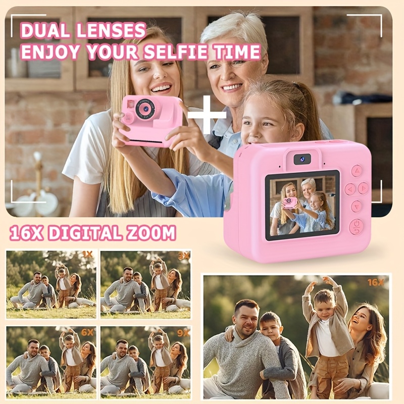Kids Camera Instant Print Camera For Kids, Portable Camera That Print Photo, Instant Digital Camera For Kids Printing Camera Toy 3 4 5 6 7 8 9 10 Year Boy Girl Christmas Birthday Gift - Image 8