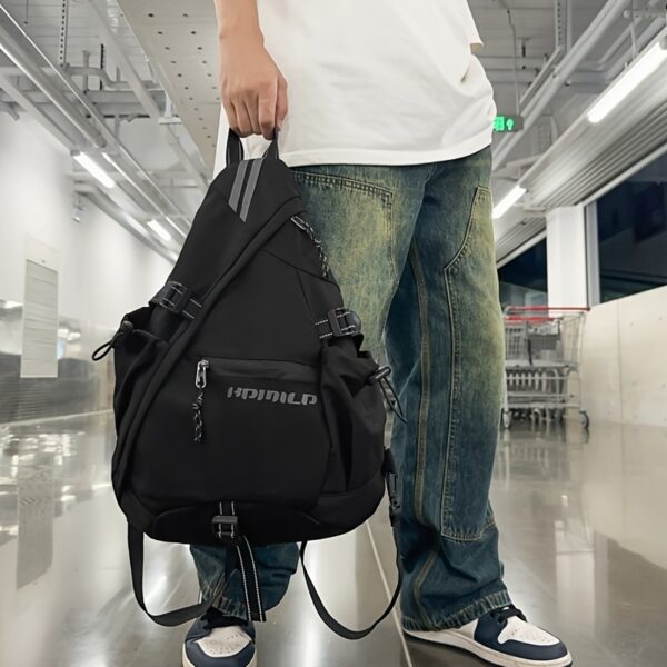 [Large Capacity Sling Bag Outdoor] Casual Nylon Sling Bag - Large Capacity, Adjustable Strap, Perfect for Outdoor Adventures & School - Image 5