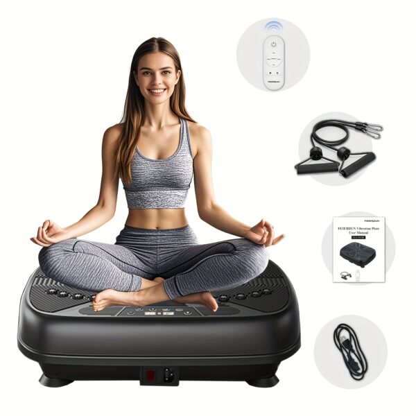 Vibration Plate/Mini Exercise Bike: Portable Under Desk Pedal Exerciser With Adjustable Resistance, LCD Display, Compact Space-Saving Design For Home & Office Leg Workouts, Without Battery