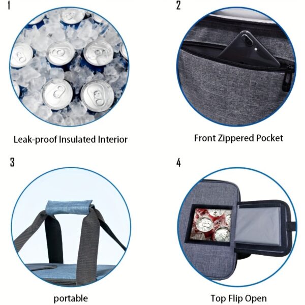 [30L Soft Cooler] 40-Can 30L Large Soft Cooler Bag | Insulated Lid, Durable Handle, Outdoor Essentials | Reusable Grocery Tote for Outdoor Travel, Hiking, Beach Picnics & BBQ Parties - Image 8