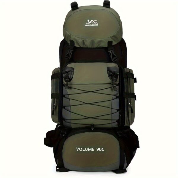 [Durable Hiking Backpack] Durable 90L Large Capacity Hiking Backpack | Multi-Compartment Design for Outdoor Trekking, Camping & Travel, with Adjustable Straps, Laptop Sleeve, and Front Zipper Closure, Hiking Gear - Image 6