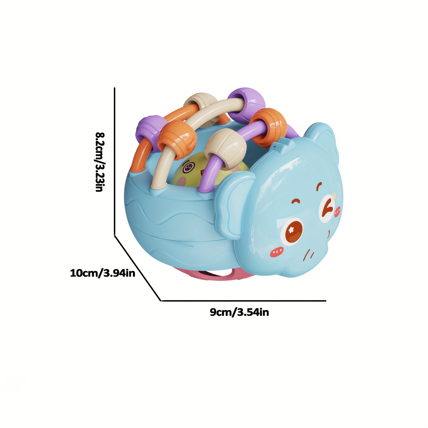 Baby Teething & Grasping Toys - Infant Safe Crinkle Squeaky Snail Ball With Rattle, Soft Toy For 0-12 Months, Easy To Hold - Image 2