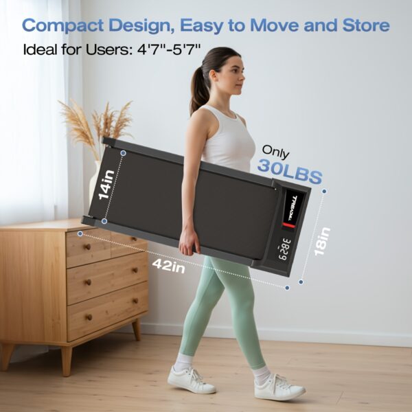 Walking Pad with Incline, Under Desk Treadmill for Home Office, Voice Control Smart Treadmills Compatible with ZWIFT KINOMAP APP, Treadmills for Home/Office 265lbs Weight Capacity - Image 4