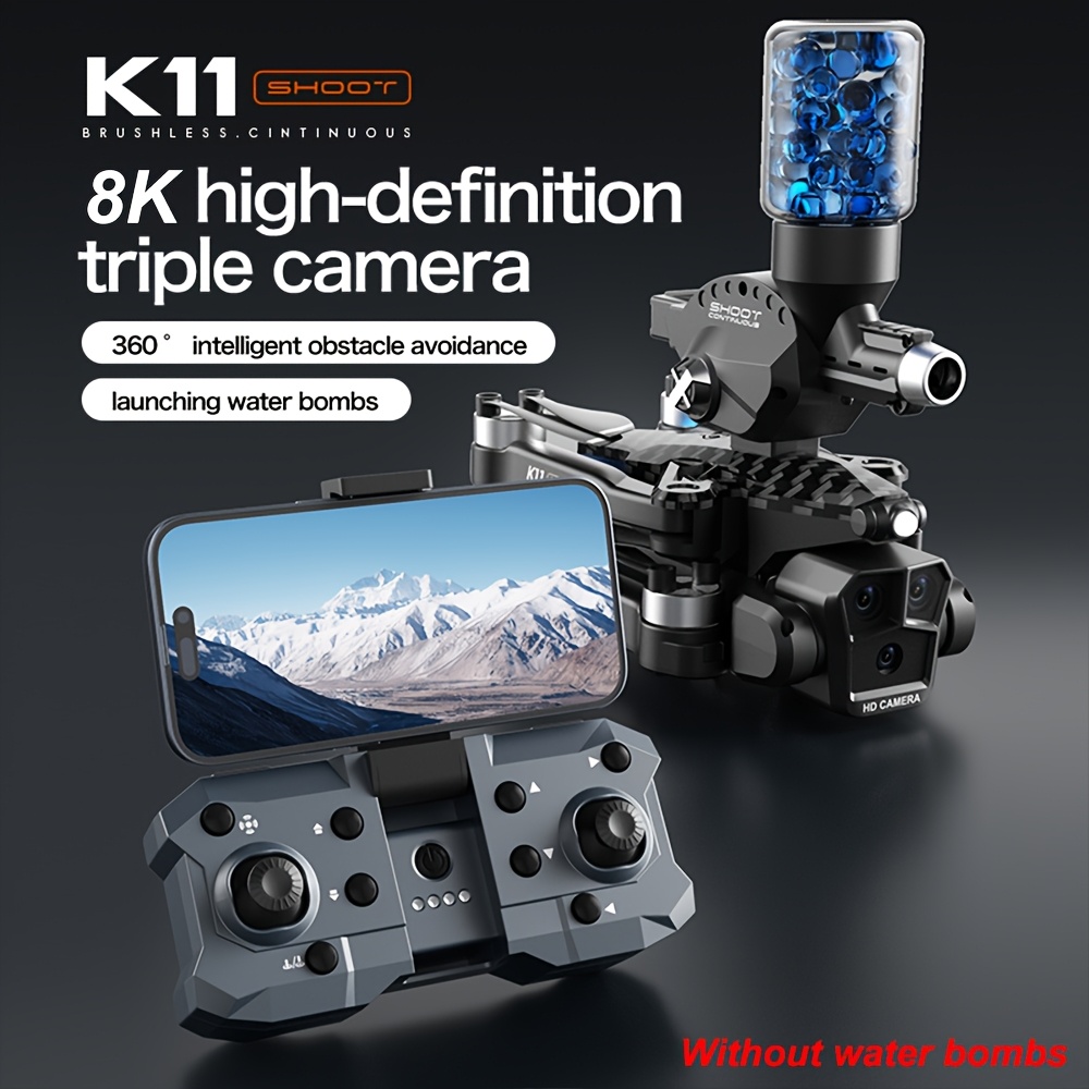 SEREE K11MAX Water Bomb Drone with 8K Camera, Long Range GPS Quadcopter for Beginners, Optical Flow, 5G Transmission, Foldable Design, Brushless Motor, Obstacle Avoidance, Auto Home & Follow Me, Includes 2 Batteries & Carrying Case, Perfect Gift for Men, Recreational Drone | Sleek Drone | Precision Navigation - Image 10