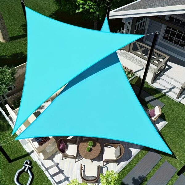 [Gray Sunshade Sail] 1 Triangular Sunshade Sail | Light Gray Outdoor Canopy Sunshade, UV Blocking - Suitable for Courtyard, Garden, Carport, Backyard - Image 3