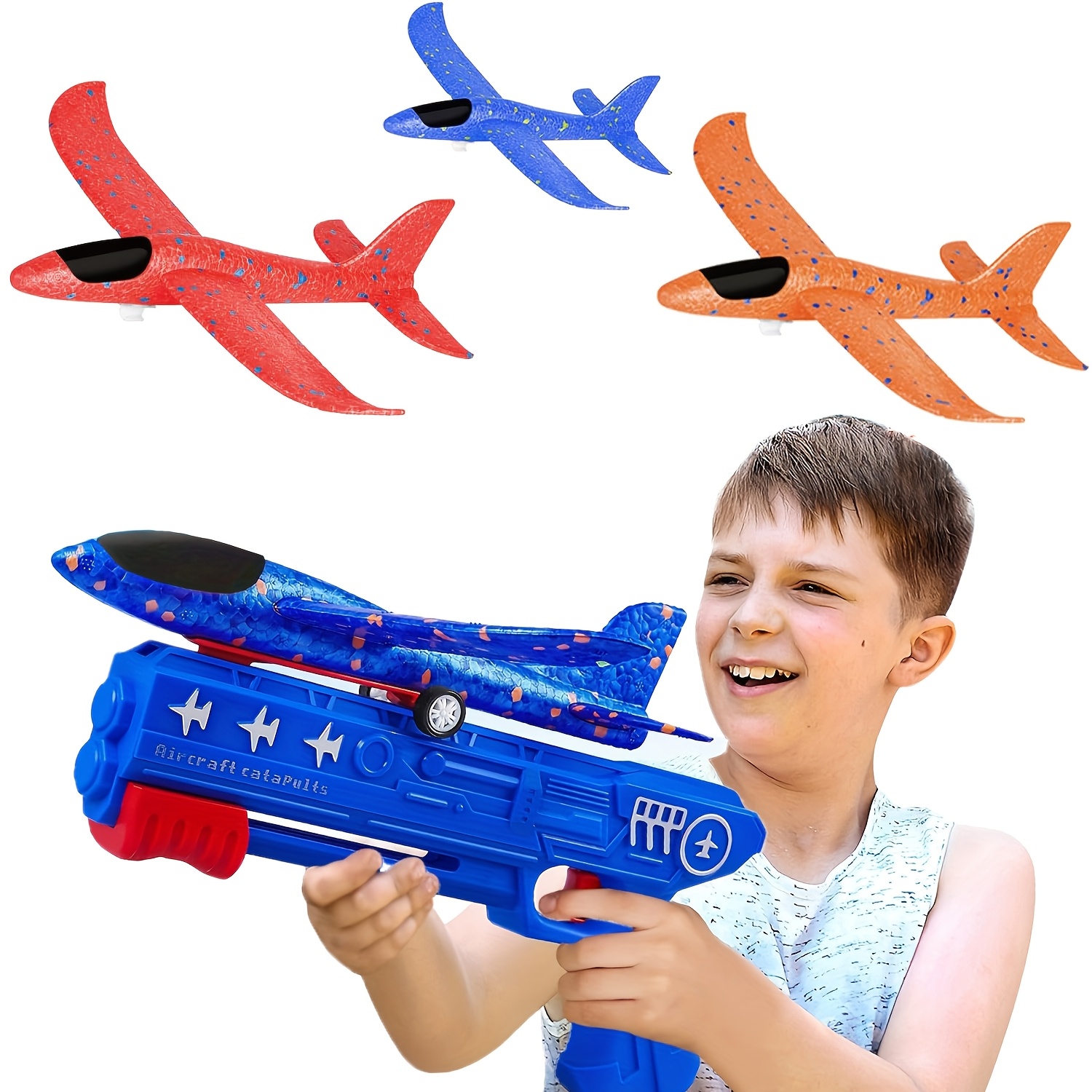 3/6pcs Airplane Launcher Toy With 3 Stickers - Interactive Flying Game, 2 Flight Modes, Durable PP Material, Easy Assembly - Ideal For Outdoor Play, Halloween, Christmas, Birthday Gifts For Ages 3-12 - Image 3