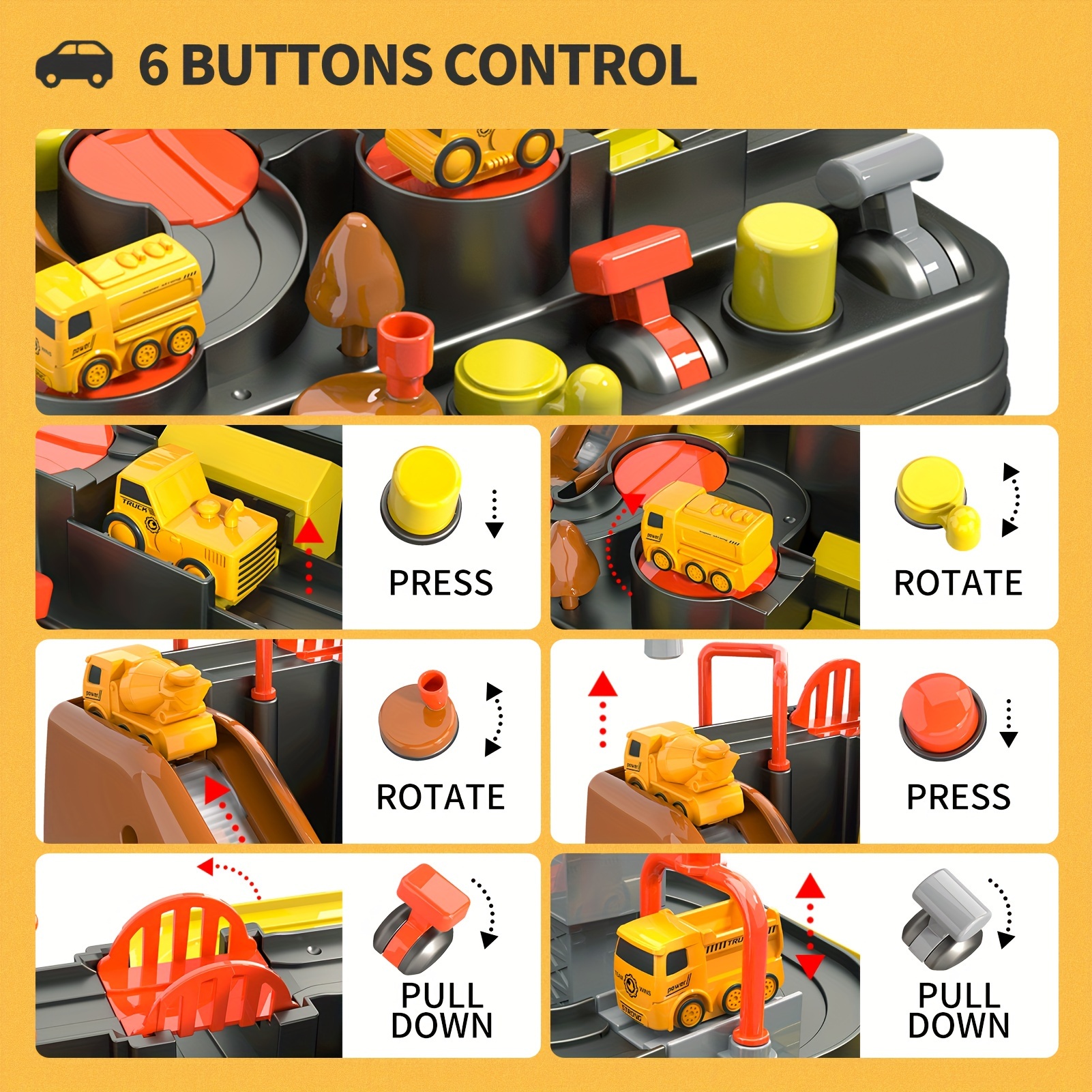 Race Car Tracks Toys for Boys, Car Rescue Adventure Toys Toys for 3 4 5 6 Year Old Boys - Image 4