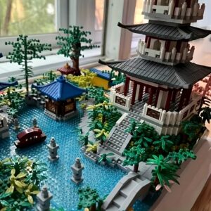 3200 Large-Scale Model Building Blocks of Ancient Chinese Landmark West Lake Scenery, ABS Plastic, Complex Difficulty Building Model Set, Suitable for Adults Over 14 Years Old, DIY Building Toy Gift