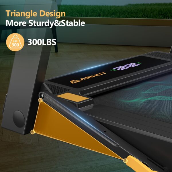 [2-in-1 Airhot Treadmill] 2-in-1 Airhot Portable Incline Walking Pad & Treadmill with Remote Control, 265LB Weight Capacity, 2.5HP Compact Design, LED Display for Home Workouts - Black, Treadmills for Home Exercise - Image 12