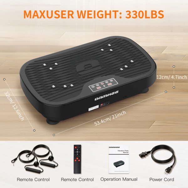 Vibration Plate Exercise Machine for Weight Loss & Lymphatic Drainage, Health - Full Body Workout Platform with 99 Speeds Levels, Quiet Shaking Technology, Portable Design for Home Gym, Muscle Toning & Burner (330lbs Capacity, Gifts for The Old) - Image 9