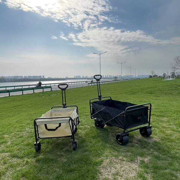 [Robust Build] Heavy-Duty Foldable Black Metal Hand Trolley with All-Terrain Wheels - Versatile for Camping, Travel, Sports, Fishing & BBQs, Easy Storage, No Power Required - Image 12