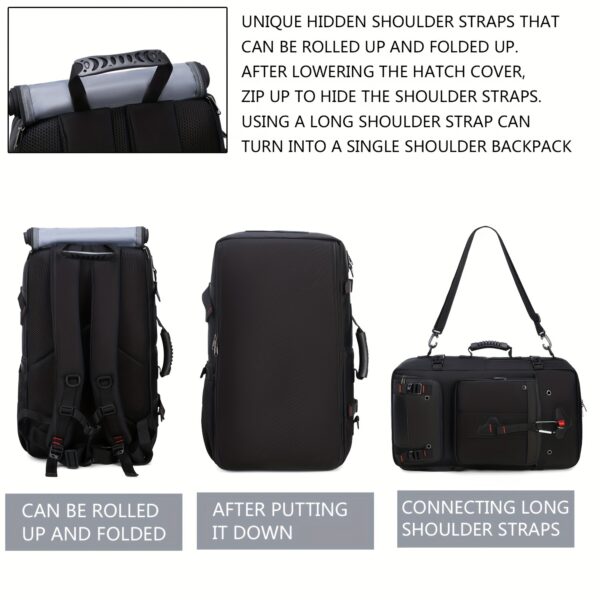 [Durable Hiking Backpack] Durable 50L High-Capacity Hiking Backpack with Shoe Compartment | USB-Powered, Adjustable Straps - Ideal for Outdoor Camping, Back-to-School Season, Backpack for Travel - Image 7
