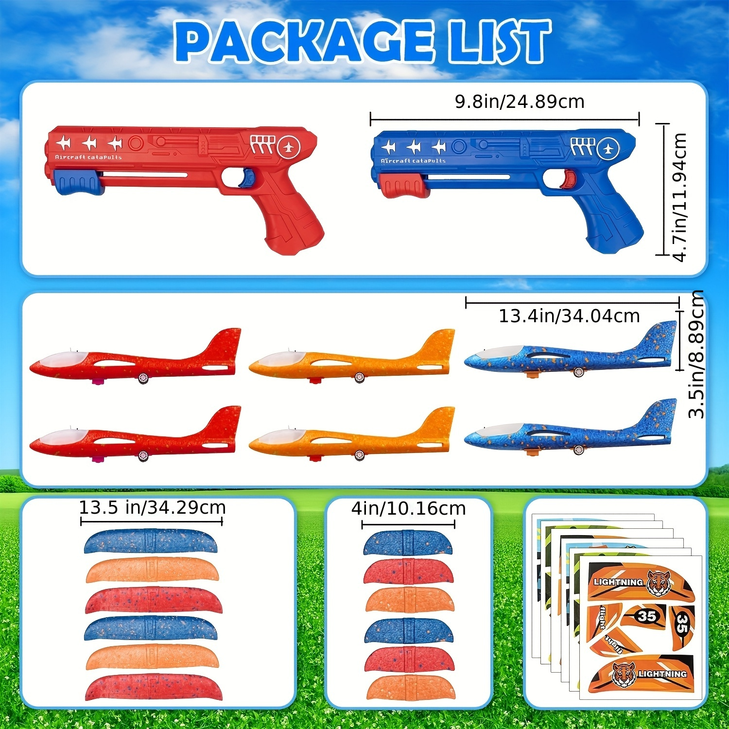 3/6pcs Airplane Launcher Toy With 3 Stickers - Interactive Flying Game, 2 Flight Modes, Durable PP Material, Easy Assembly - Ideal For Outdoor Play, Halloween, Christmas, Birthday Gifts For Ages 3-12 - Image 2