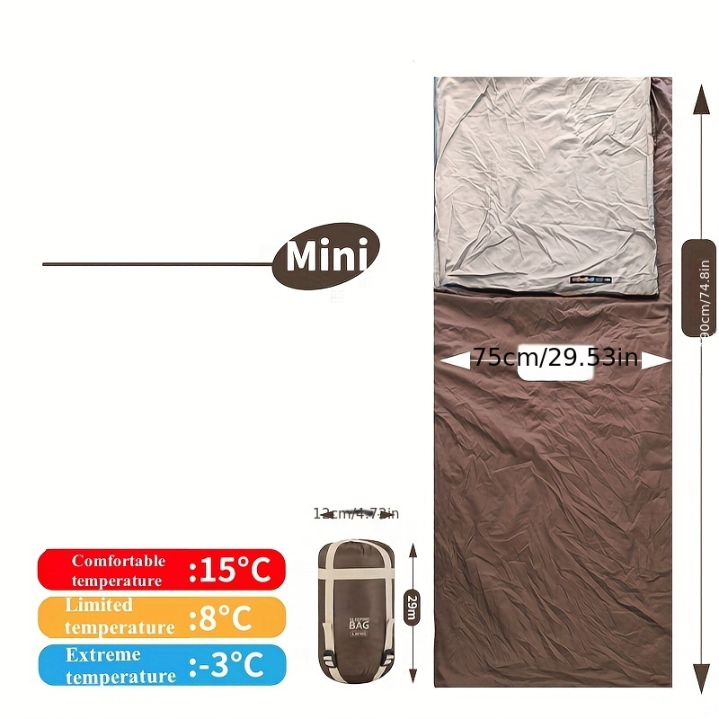 Ultra-Lightweight All-Season Camping Sleeping Bag - Portable, Foldable Mini Design for Travel & Outdoor Adventures, Nylon Material, Oval Shape, 20-39°F Temperature Range - Image 10